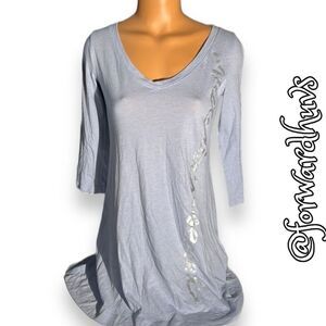 VS Victoria’s Secret Light Blue & Silver Night Shirt - Size X-Small